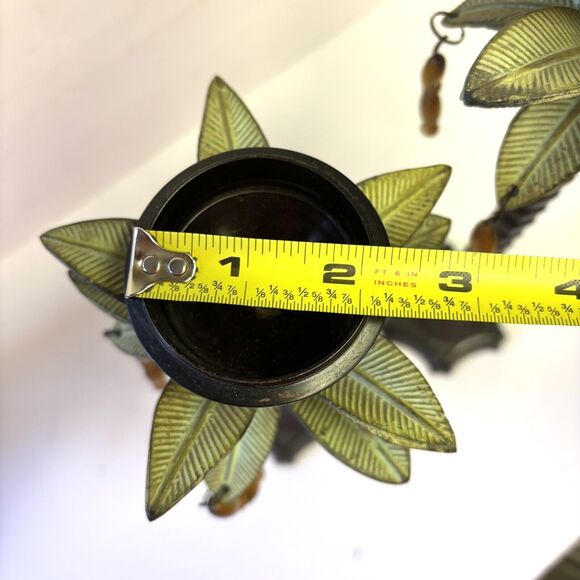 Pair Of Metal Palm Tree Candle Holders And Tropical 3.5x5” Frame - Picture 6 of 10